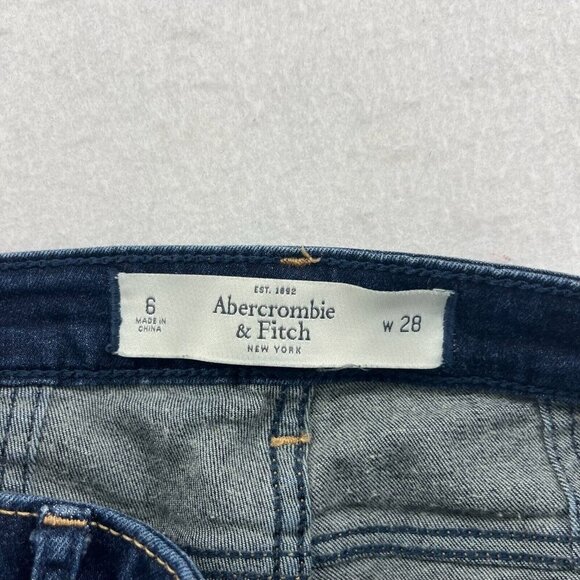 Abercrombie & Fitch Jeans Women 6 Dark Wash Denim Super Skinny Ankle Zip Midrise - Picture 10 of 12
